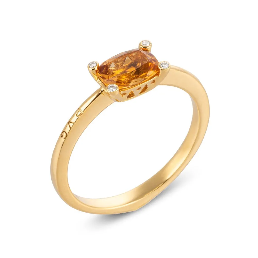 Ponte Vecchio Iris 18ct Yellow Gold 0.70ct Citrine Diamond Ring