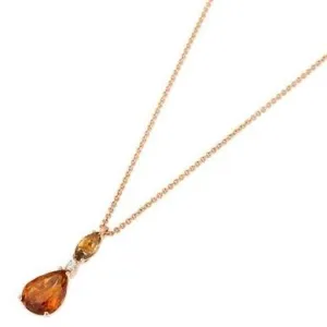 Ponte Vecchio Iris 18ct Yellow Gold 2.30ct Citrine Diamond Necklace