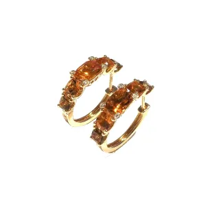 Ponte Vecchio Iris 18ct Yellow Gold Citrine Diamond Hoop Earrings