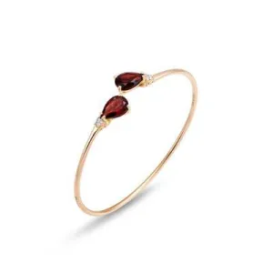 Ponte Vecchio Iside Flex 18ct Rose Gold 4.80ct Garnet Diamond Bangle