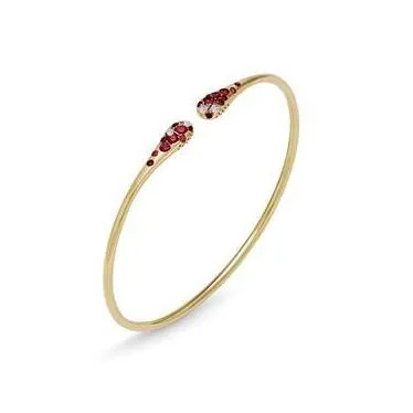 Ponte Vecchio Iside Flex 18ct Yellow Gold 0.52ct Ruby Diamond Bangle