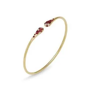 Ponte Vecchio Iside Flex 18ct Yellow Gold 0.52ct Ruby Diamond Bangle