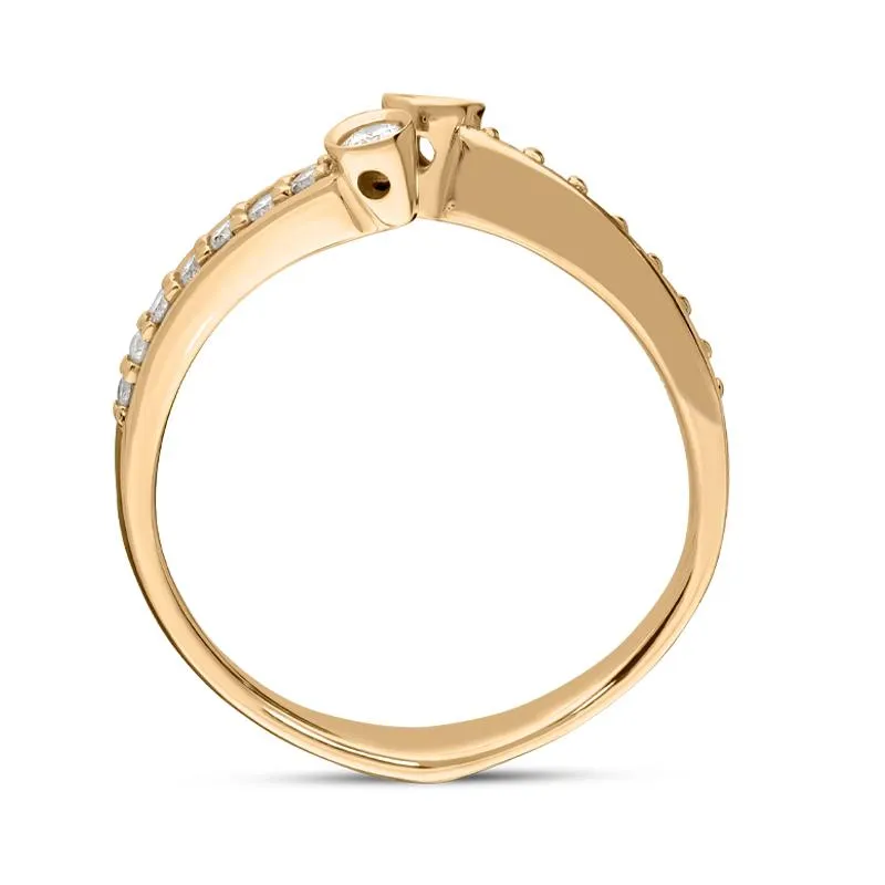 Ponte Vecchio Liberty 18ct Rose Gold 0.17ct Diamond Crossover Ring