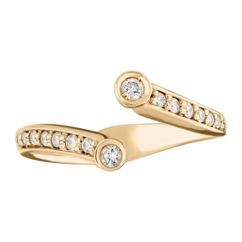 Ponte Vecchio Liberty 18ct Rose Gold 0.17ct Diamond Crossover Ring