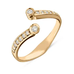 Ponte Vecchio Liberty 18ct Rose Gold 0.17ct Diamond Crossover Ring