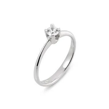 Ponte Vecchio Love Promise 18ct White Gold 0.25ct Diamond Solitaire Ring