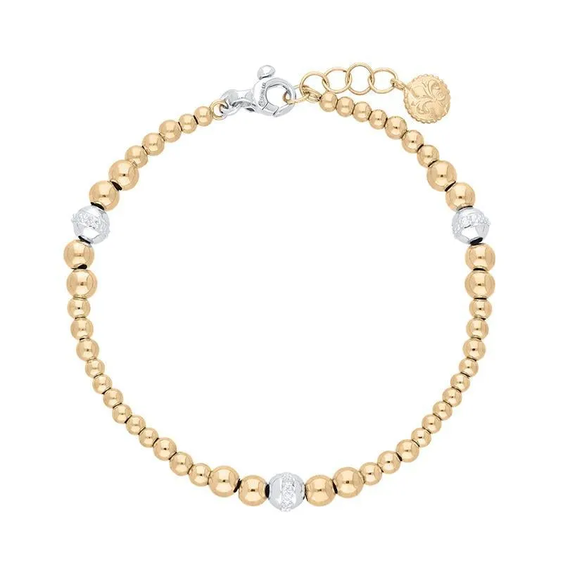 Ponte Vecchio Medici 18ct Rose Gold Diamond Beaded Bracelet