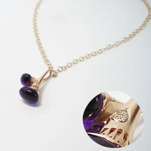 Ponte Vecchio Necklace Amethyst Diamond 18ct Rose Gold