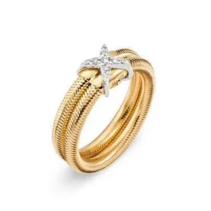 Ponte Vecchio Nobile 18ct Yellow Gold Diamond Crossover Ring