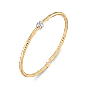 Ponte Vecchio Nobile 18ct Yellow Gold Diamond Rondelle Bangle