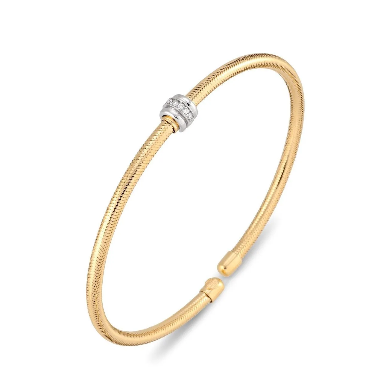 Ponte Vecchio Nobile 18ct Yellow Gold Diamond Rondelle Bangle