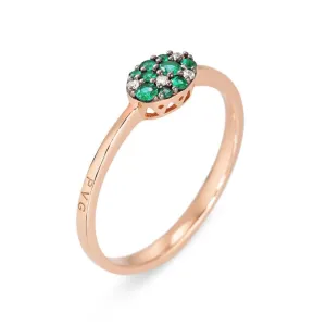 Ponte Vecchio Pitti 18ct Rose Gold 0.18ct Tsavorite Diamond Oval Ring