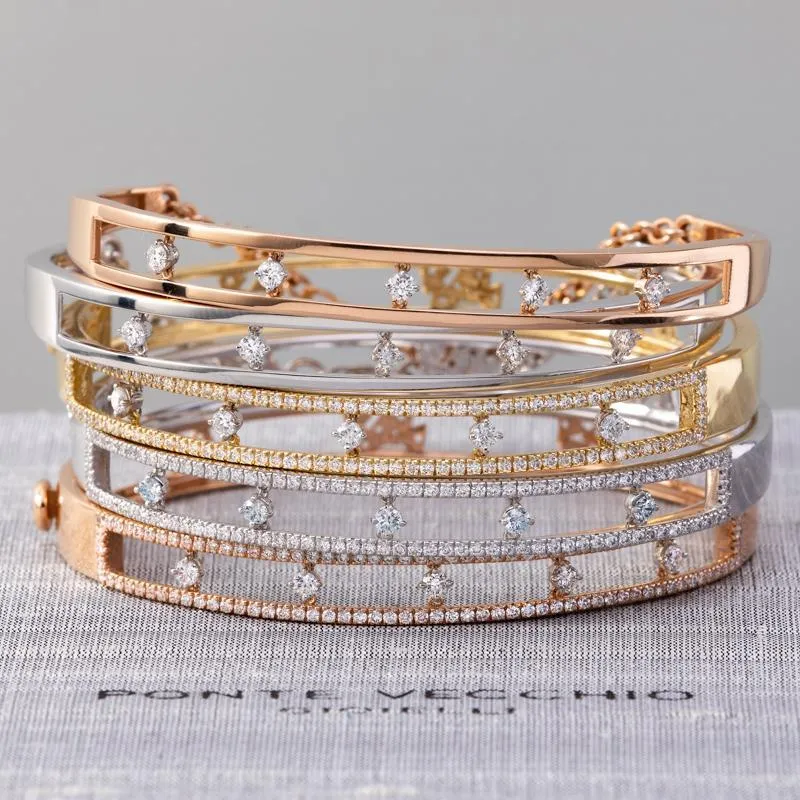 Ponte Vecchio Sirio 18ct Rose Gold Diamond Bangle