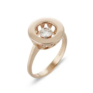 Ponte Vecchio Vega 18ct Rose Gold 0.15ct Diamond Open Circle Ring