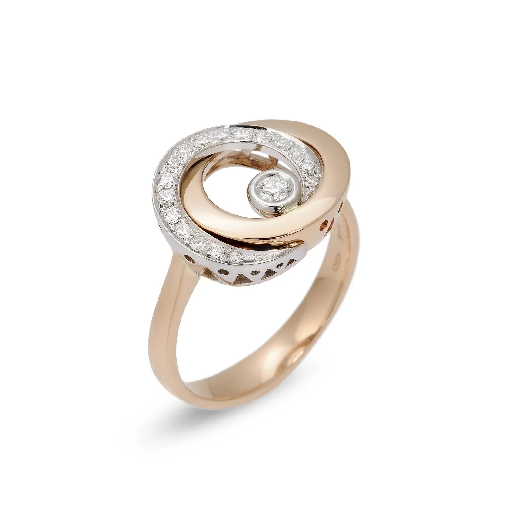 Ponte Vecchio Vega 18ct Rose Gold 0.24ct Diamond Halo Ring