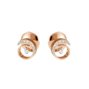 Ponte Vecchio Vega 18ct Rose Gold 0.27ct Diamond Swirl Earrings