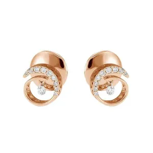 Ponte Vecchio Vega 18ct Rose Gold 0.43ct Diamond Swirl Stud Earrings