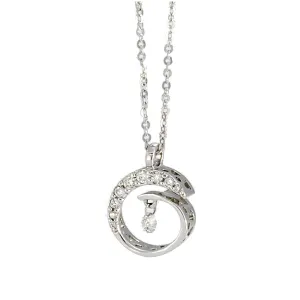 Ponte Vecchio Vega 18ct White Gold 0.13ct Diamond Spiral Necklace