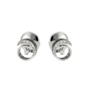 Ponte Vecchio Vega 18ct White Gold 0.29ct Diamond Swirl Earrings