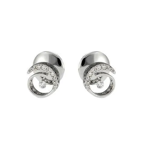 Ponte Vecchio Vega 18ct White Gold 0.43ct Diamond Swirl Stud Earrings