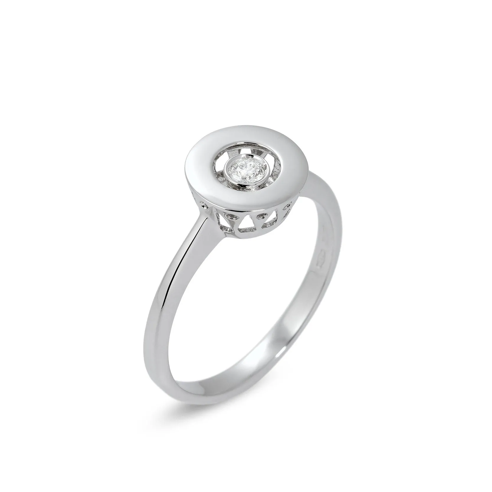 Ponte Vecchio Vega 18ct White Gold Diamond Open Circle Ring