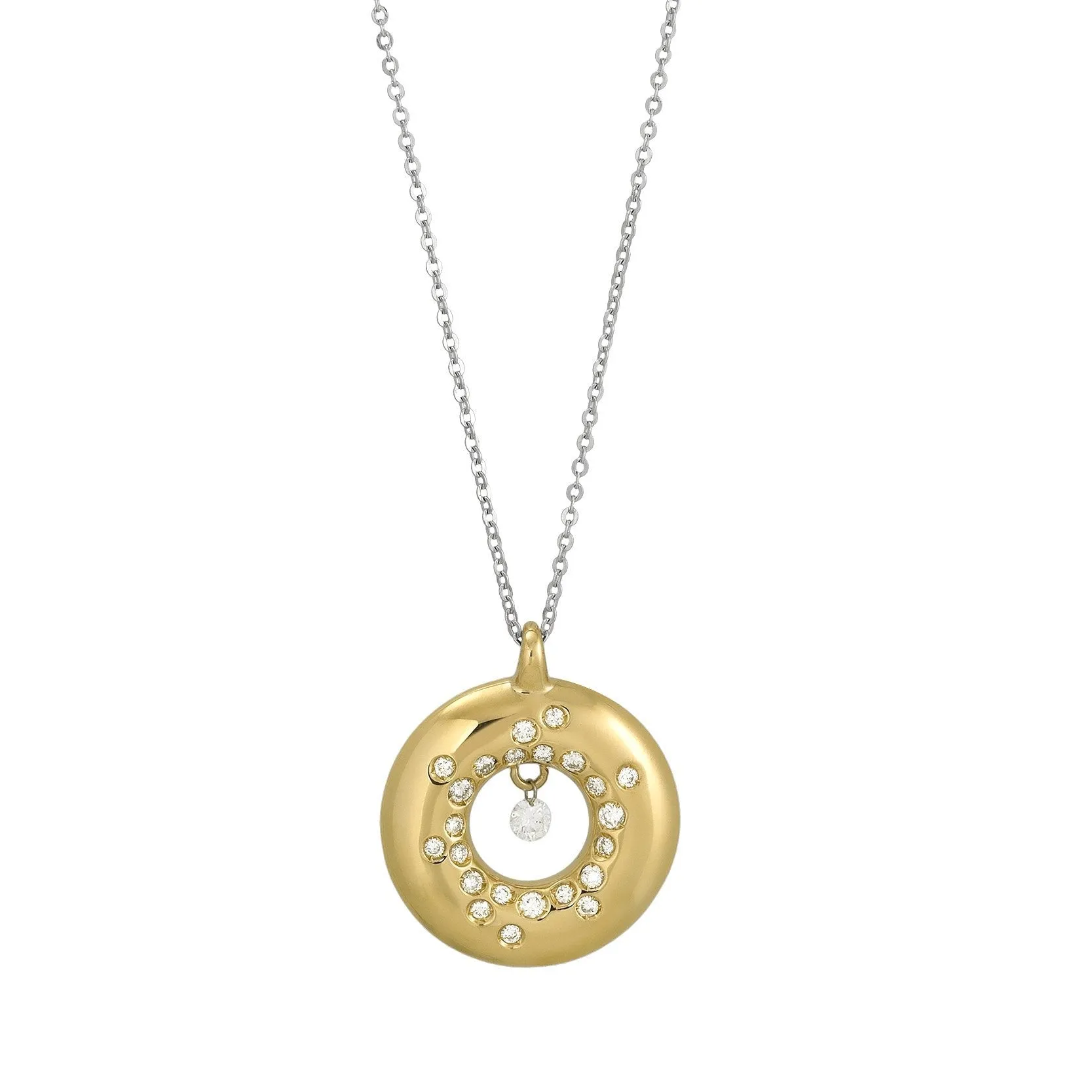 Ponte Vecchio Vega 18ct Yellow Gold 0.26ct Diamond Open Circle Necklace