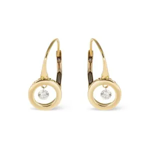 Ponte Vecchio Vega 18ct Yellow Gold 0.30ct Diamond Circle Drop Earrings