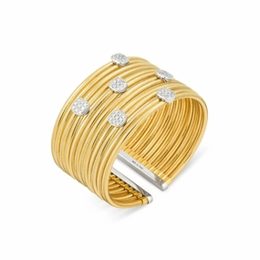Ponte Vecchio Nobile 18ct Yellow Gold 0.96ct Diamond Cluster Bangle