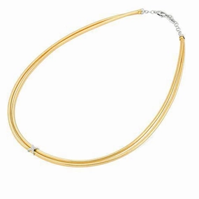 Ponte Vecchio Nobile 18ct Yellow Gold Diamond Crossover Necklace