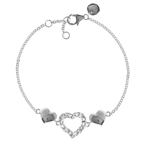 Rachel Galley Amore Sterling Silver Heart Triple Bracelet
