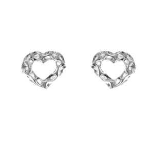 Rachel Galley Amore Sterling Silver Open Heart Stud Earrings