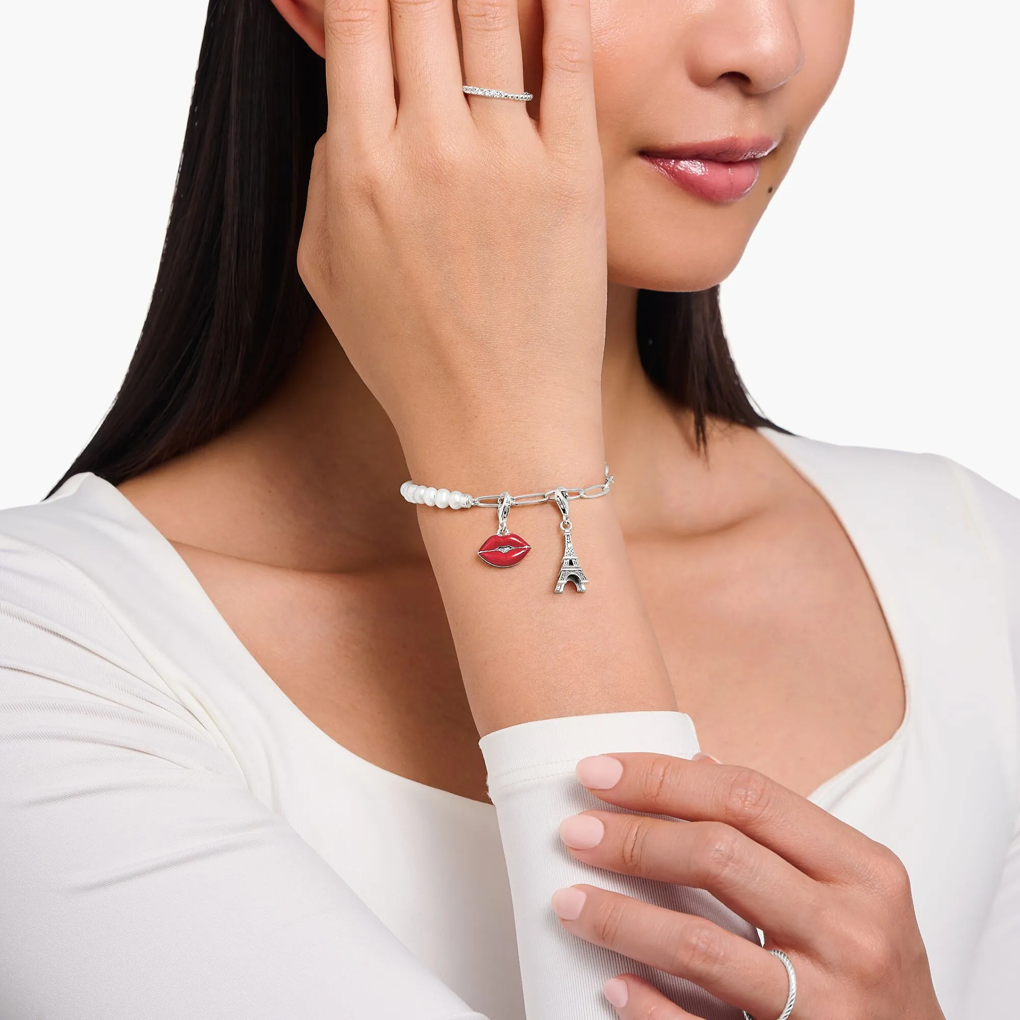 Red Pouting Lips Charm Pendant