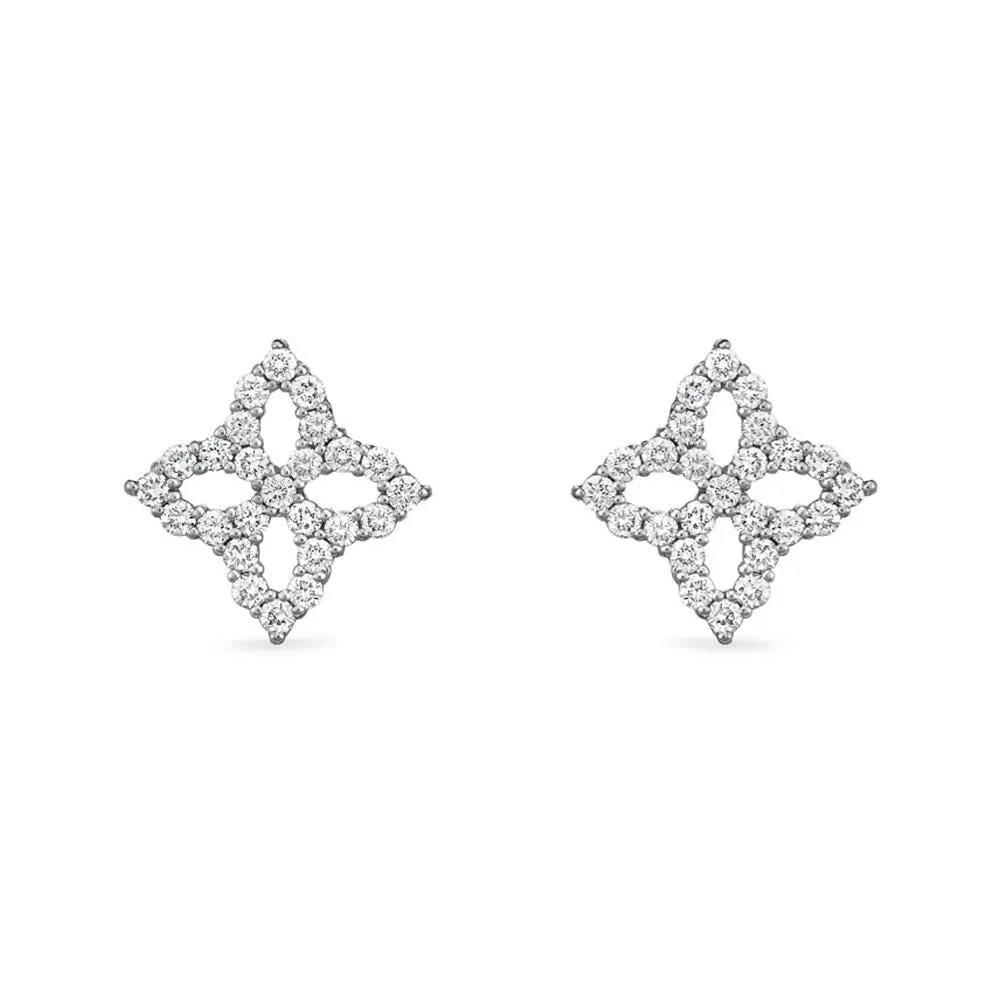 Roberto Coin Diamond Princess 18ct White Gold 0.32ct Diamond Stud Earrings D