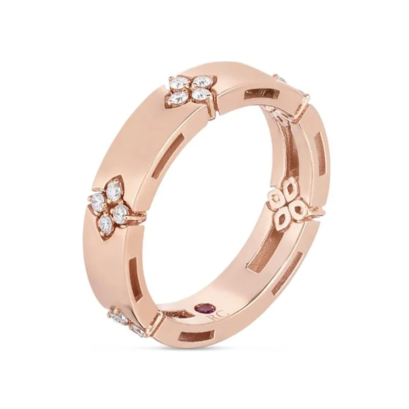 Roberto Coin Love in Verona 18ct Rose Gold Diamond 4.5mm Wide Ring