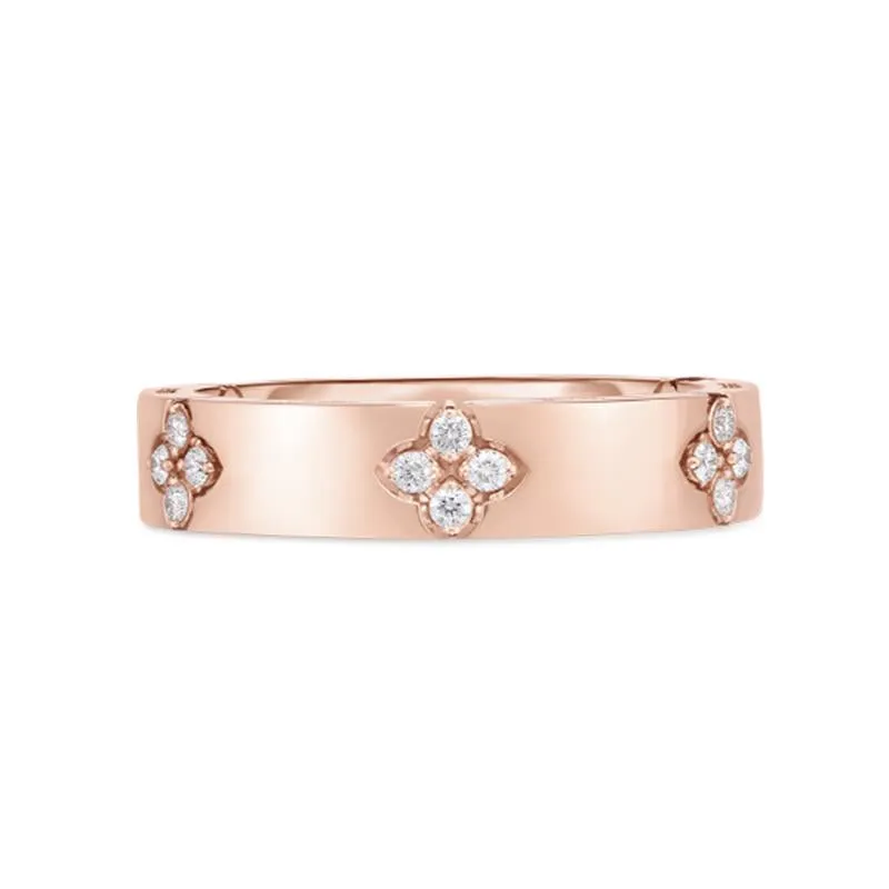Roberto Coin Love in Verona 18ct Rose Gold Diamond 4.5mm Wide Ring
