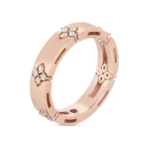 Roberto Coin Love in Verona 18ct Rose Gold Diamond 4.5mm Wide Ring