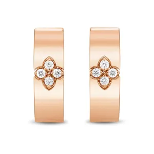 Roberto Coin Love in Verona 18ct Rose Gold Diamond Small Hoop Earrings