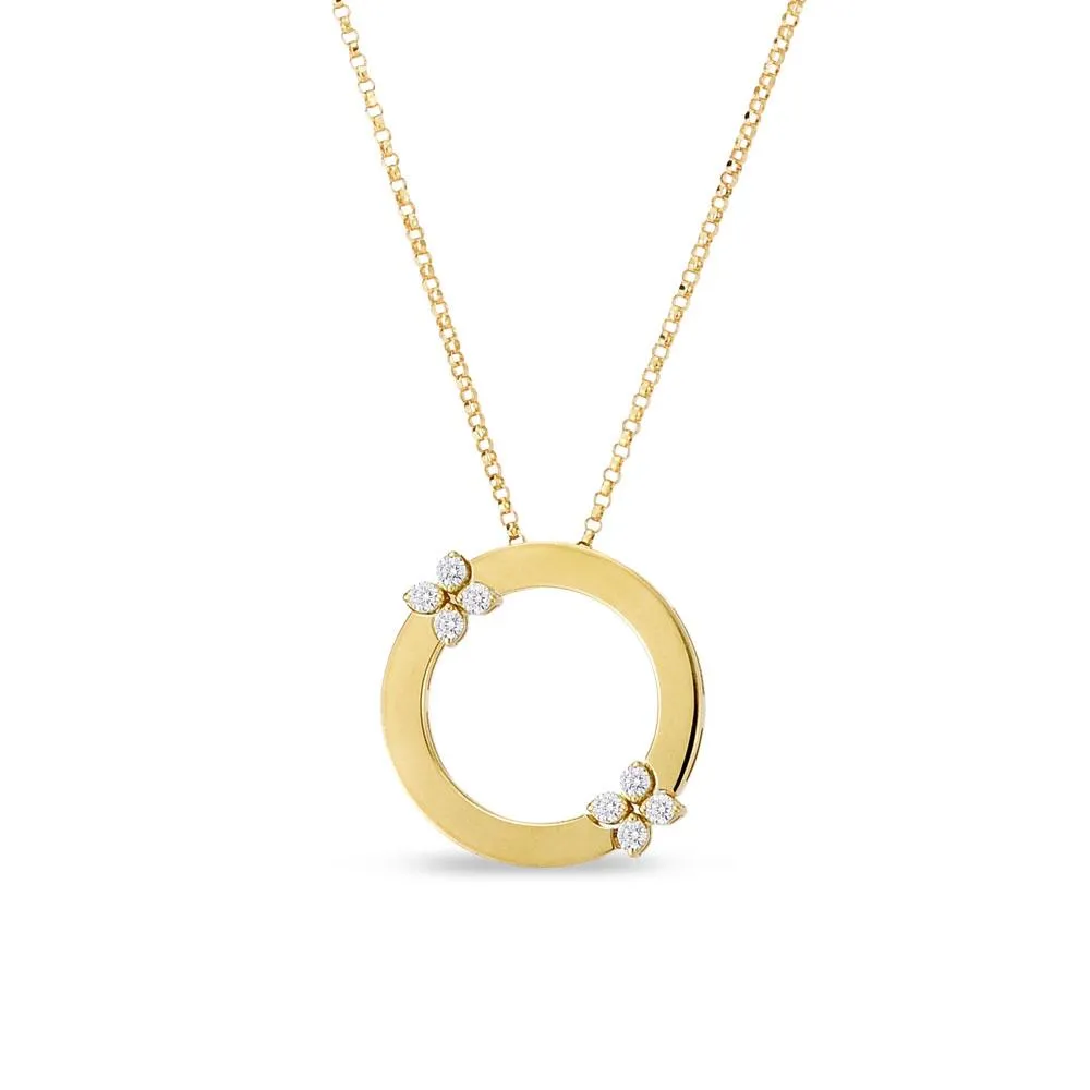 Roberto Coin Love in Verona 18ct Yellow Gold 0.19ct Diamond Pendant Necklace D