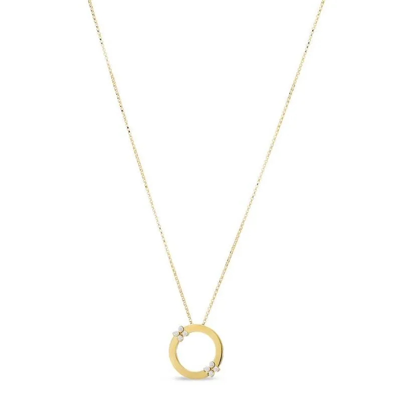 Roberto Coin Love in Verona 18ct Yellow Gold 0.19ct Diamond Pendant Necklace D