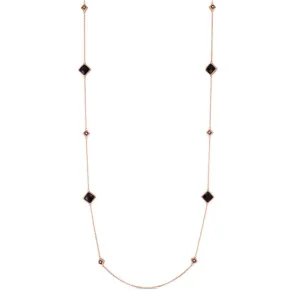 Roberto Coin Palazzo Ducale 18ct Rose Gold Diamond Black Jade Necklace D