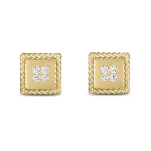Roberto Coin Palazzo Ducale 18ct Yellow Gold Diamond Stud Earrings D