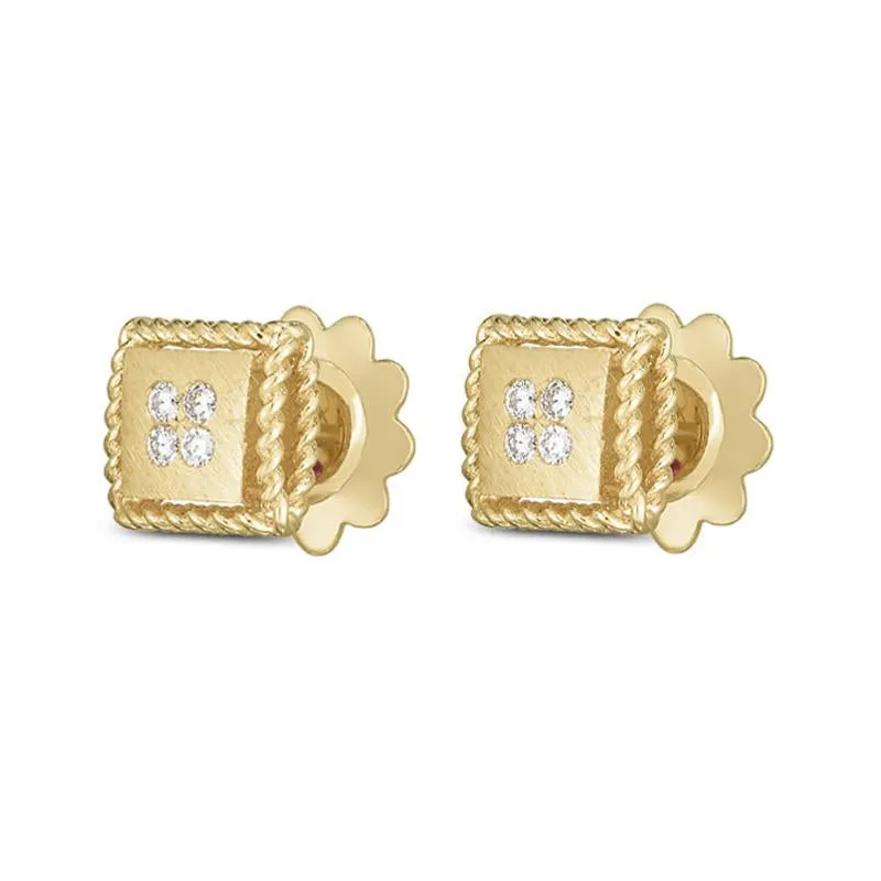 Roberto Coin Palazzo Ducale 18ct Yellow Gold Diamond Stud Earrings D