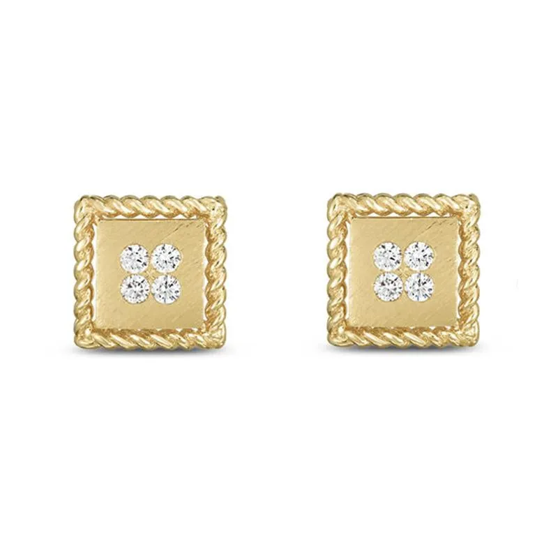 Roberto Coin Palazzo Ducale 18ct Yellow Gold Diamond Stud Earrings D