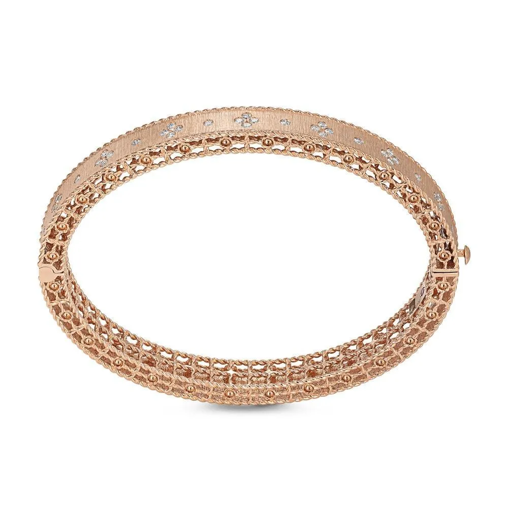 Roberto Coin Princess 18ct Rose Gold Diamond Bangle