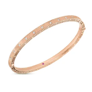Roberto Coin Princess 18ct Rose Gold Diamond Bangle