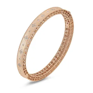 Roberto Coin Princess 18ct Rose Gold Diamond Bangle