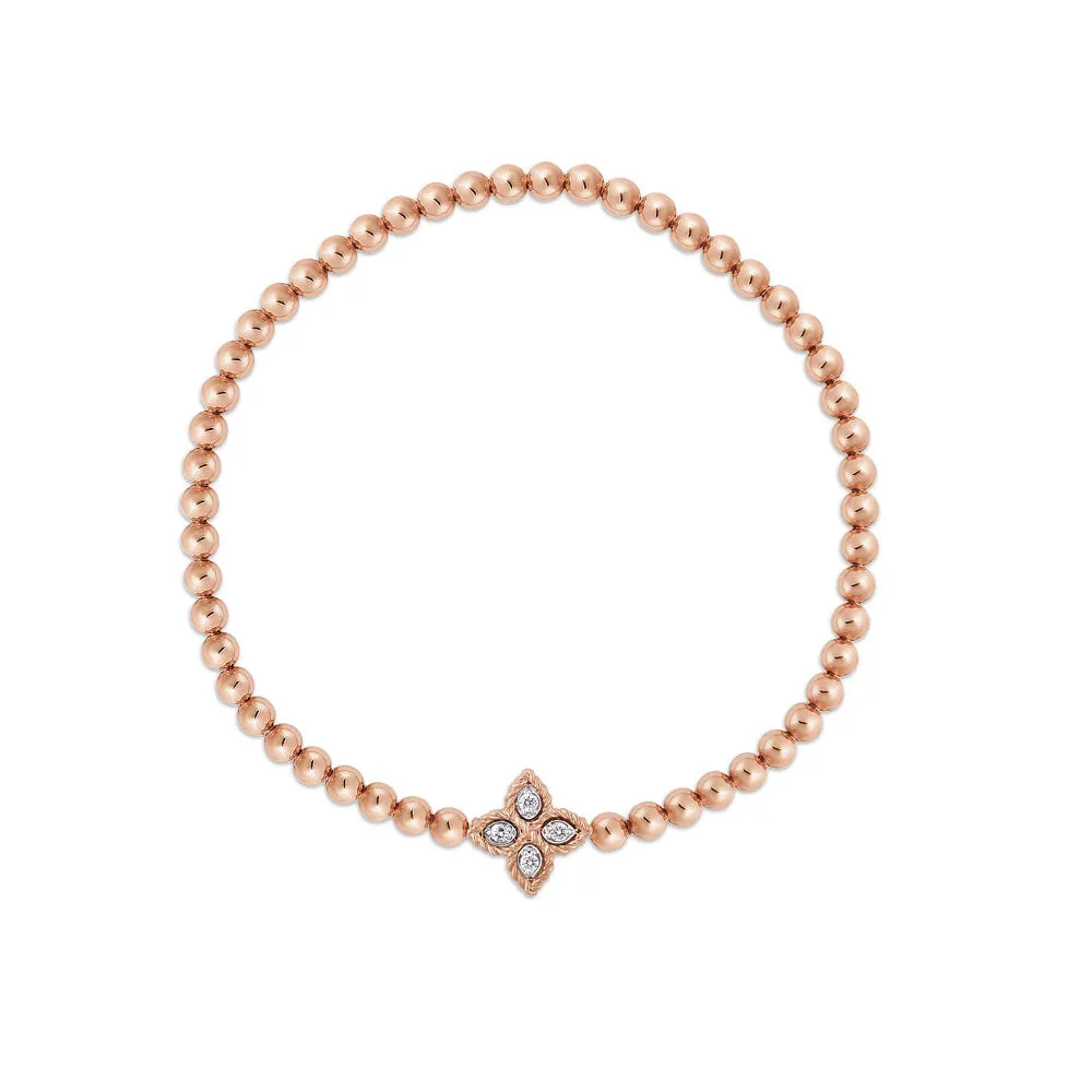 Roberto Coin Princess Flower 18ct Rose Gold Diamond Bracelet