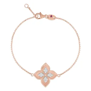 Roberto Coin Princess Flower 18ct Rose Gold Diamond Bracelet