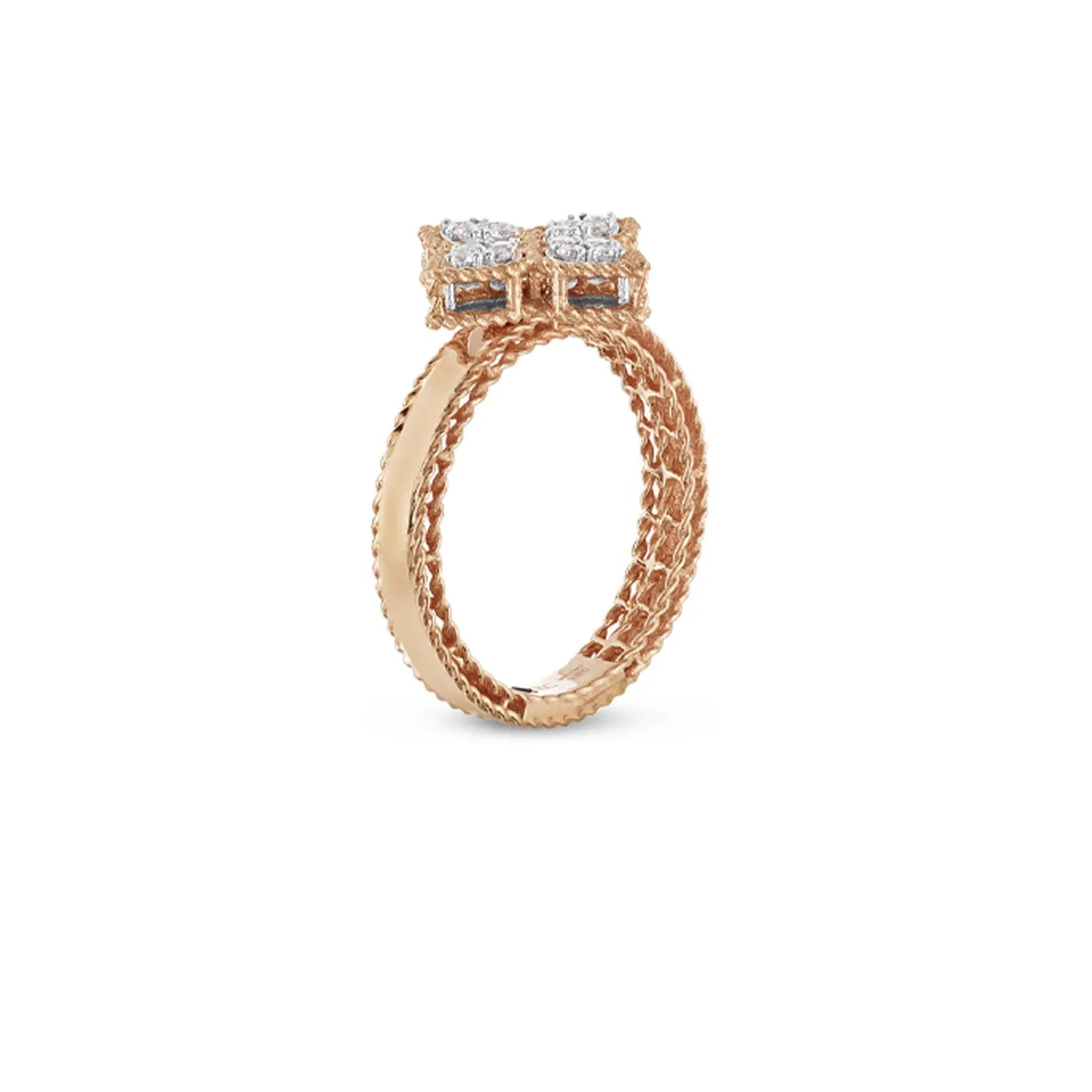 Roberto Coin Princess Flower 18ct Rose Gold Diamond Ring