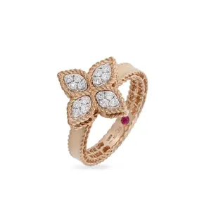 Roberto Coin Princess Flower 18ct Rose Gold Diamond Ring